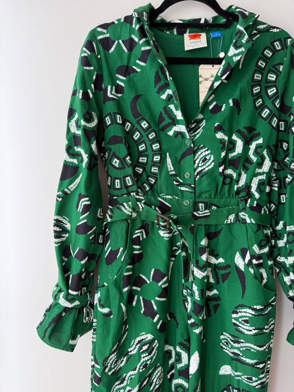 LAST CHANCE Farm Rio x Anthropologie Printed Jumpsuit - Spiral Snake Pattern NWT